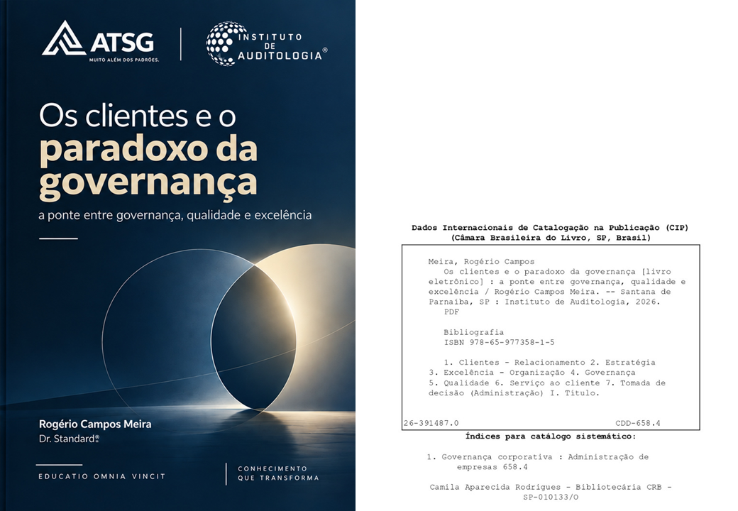Capa e ficha catalográfica do eBook Os clientes e o paradoxo da governança: a ponte entre governança, qualidade e excelência, de Rogério Campos Meira.